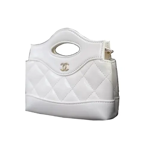 CHANEL Bright Lambskin Shoulder Bag, Crossbody Bag, Handbag Extra Mini Women's White