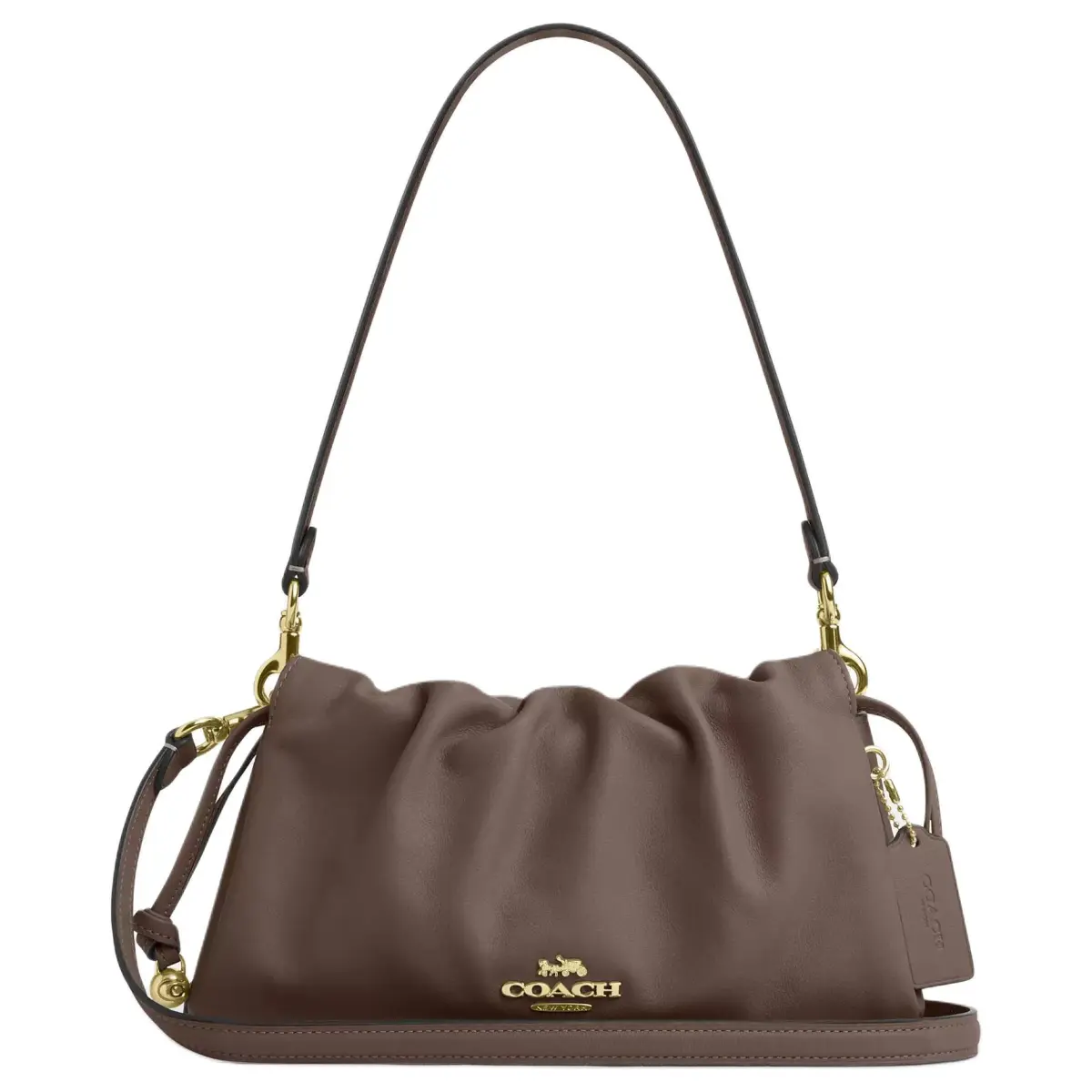 COACH Faye Cow Leather Handbag, Shoulder Bag Medium Women's Brown