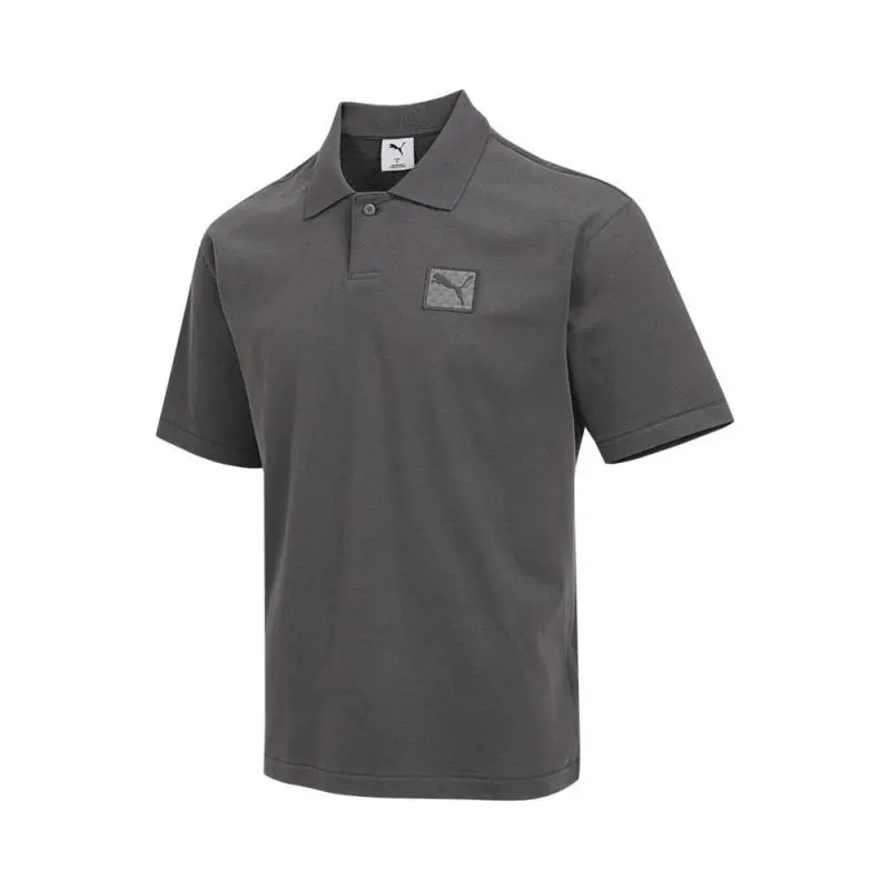 PUMA Polo Shirts Men's Dark Gray Lapel Thin Other