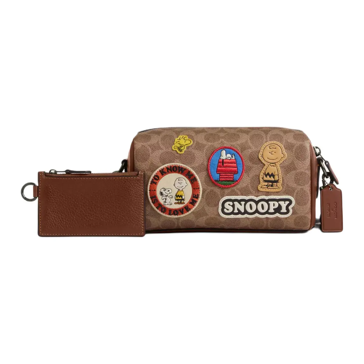 COACH PEANUTS Collaboration AXEL Coated Canvas Crossbody Bag, Shoulder Bag Small Women's Brown