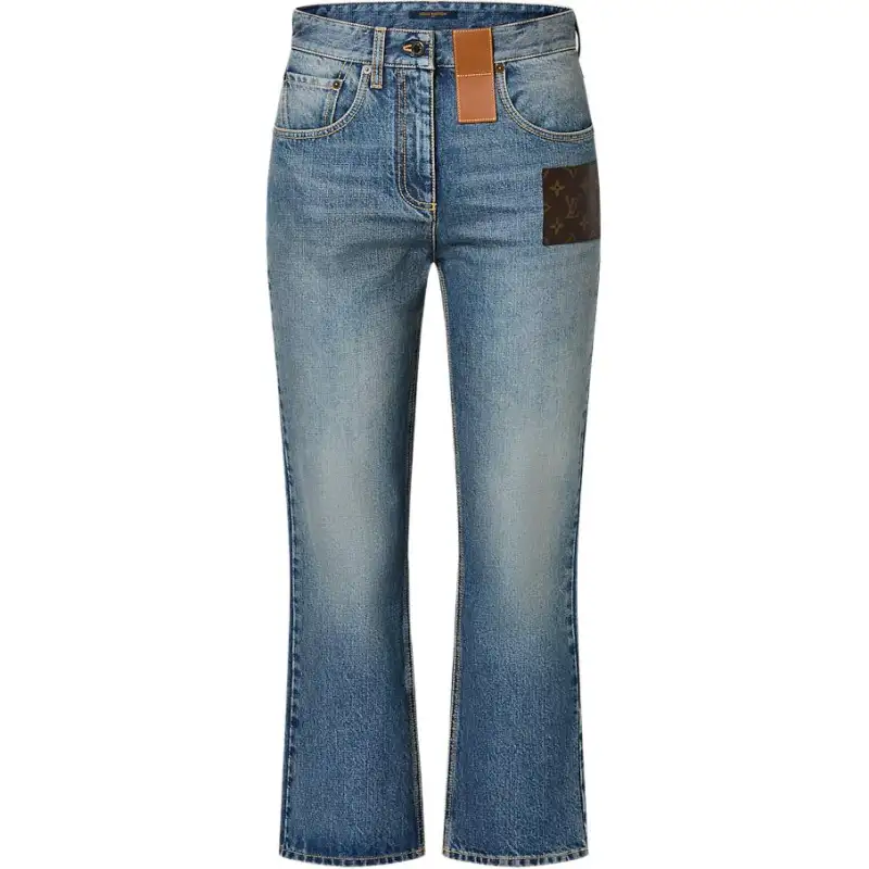 Lv Monogram Patch Jeans