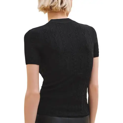 HERMES Knitwear Women's Black Crew Neck Moderate Other