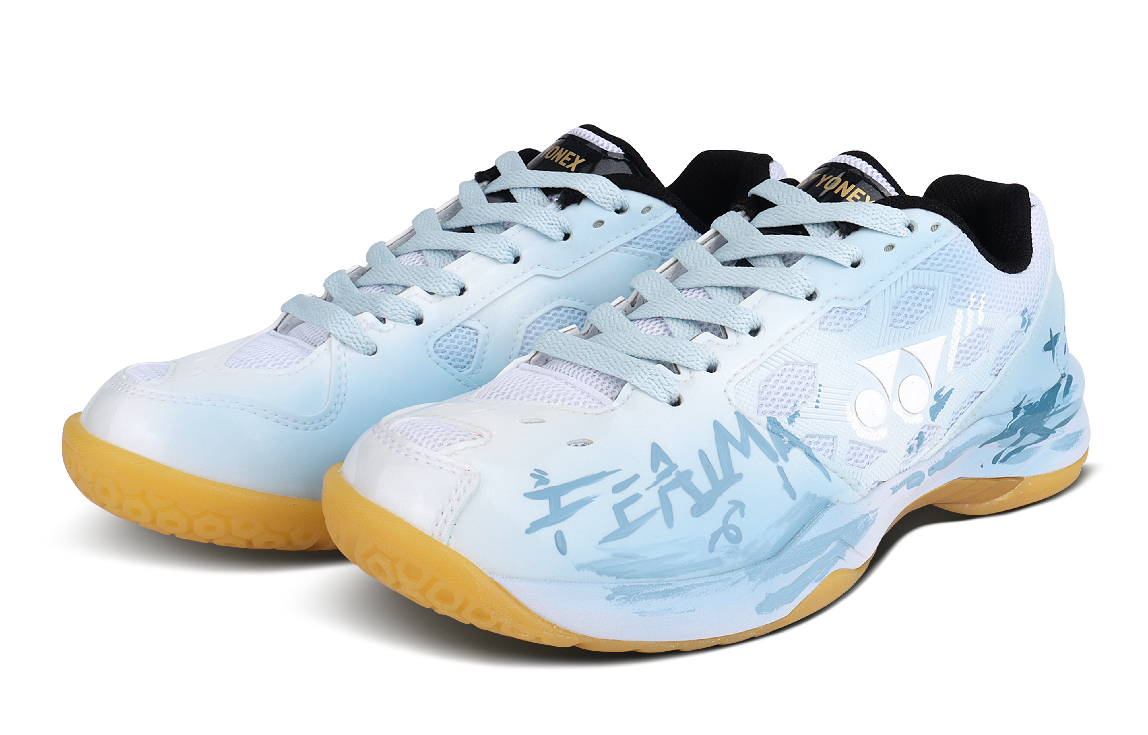 YONEX Power Cushion Abrasion Resistant Breathable Low top Badminton Shoes Unisex Light Blue