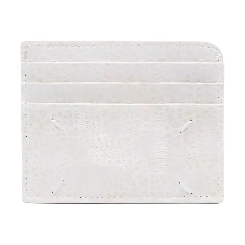 Maison Margiela Grain Calfskin Card Holder, Wallet Women's White