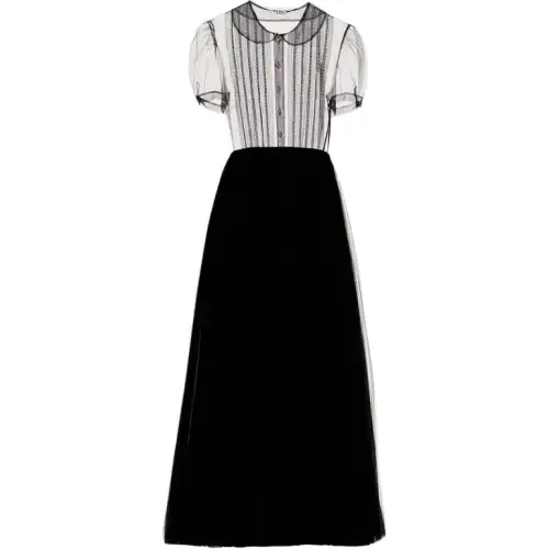 MIU MIU Short Sleeved Dress Women's Black