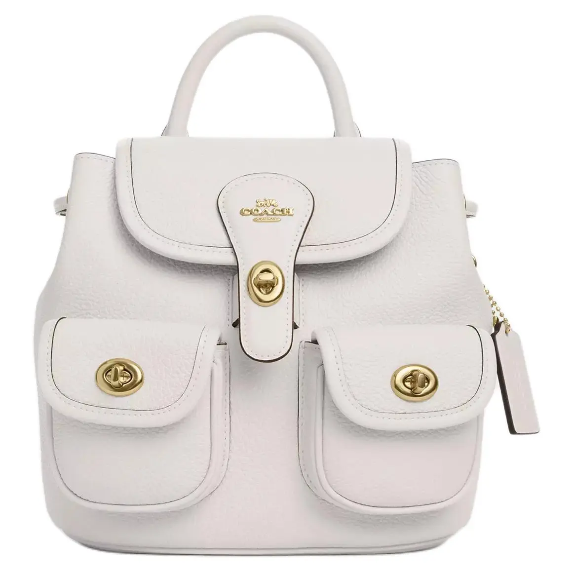 COACH Hadley Leather Backpack Medium Women's White