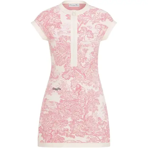 DIOR Dioriviera Short Sleeved Dress Women's Cherry Blossom Pink