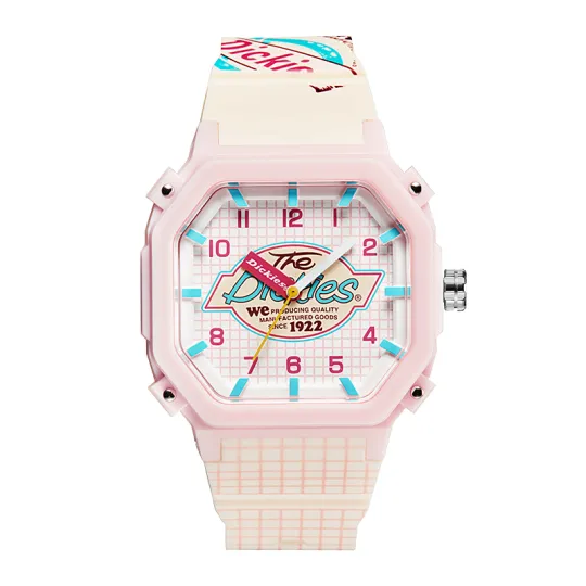 Dickies Wrist Watches Quartz Movement Silicone Strap Pink Watch Dial Women's Watch Classic Box For Festive Occasions
