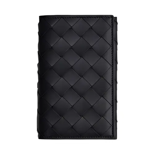 Bottega Veneta Calfskin Passport Holder Men's Black