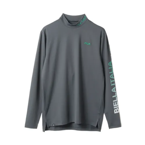 FILA Golf Collection Shirts Men's Gray Stand Collar Moderate