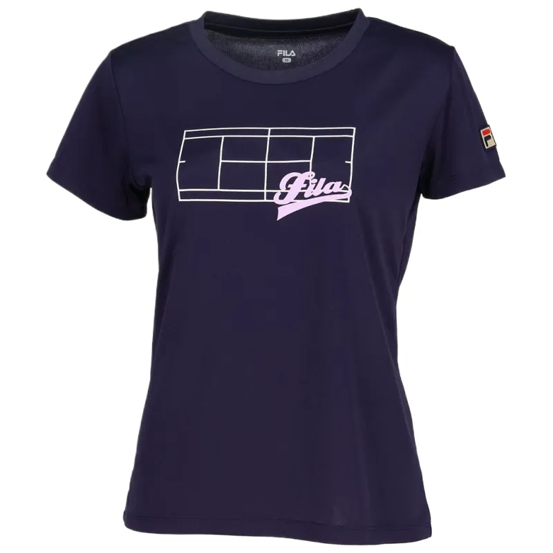 FILA Tennis Tops Women's Marine Blue Crew Neck Moderate