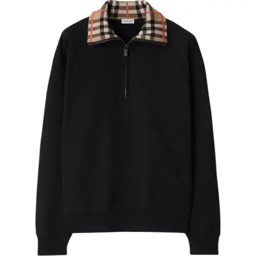 Burberry Check collar Cotton Sweatshirt