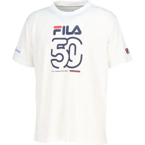 FILA T Shirts Unisex White Crew Neck Moderate