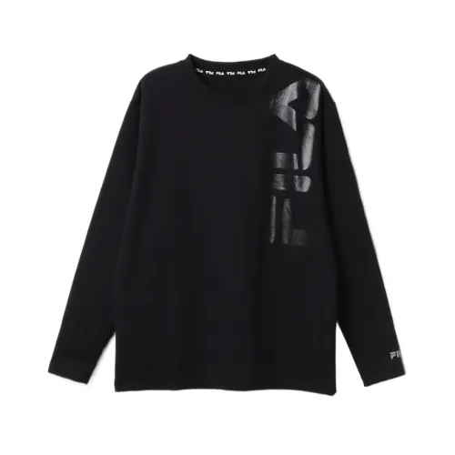 FILA T Shirts Men's Black Crew Neck Moderate