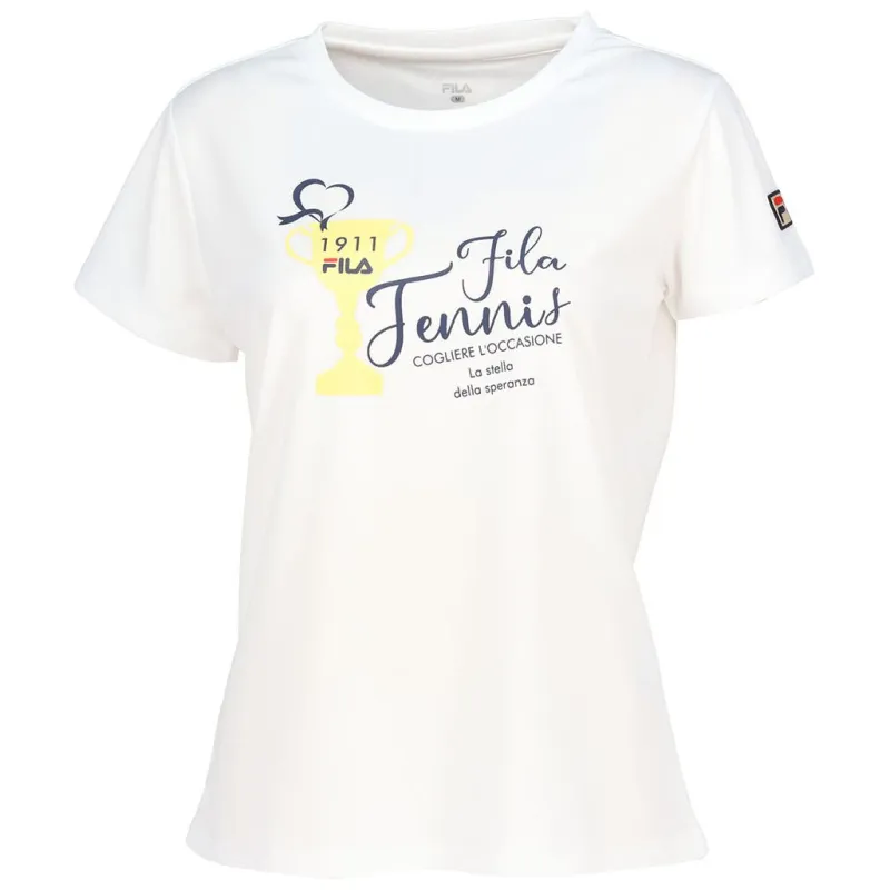 FILA T Shirts Women's White Crew Neck Moderate