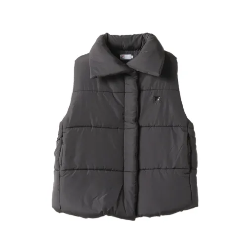 FILA Puff Vests Women's Black Lapel Moderate