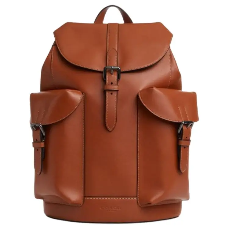 COACH WARNER Cow Leather Backpacks Large Unisex Brown