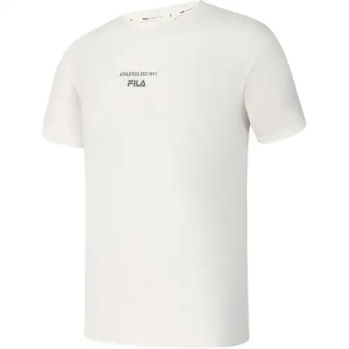 FILA Fitness T Shirts Men's Brown White WT Crew Neck Thin