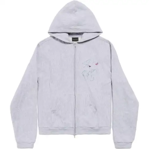 Balenciaga SS26 Sweatshirt Regular Fit Women's Light Gray