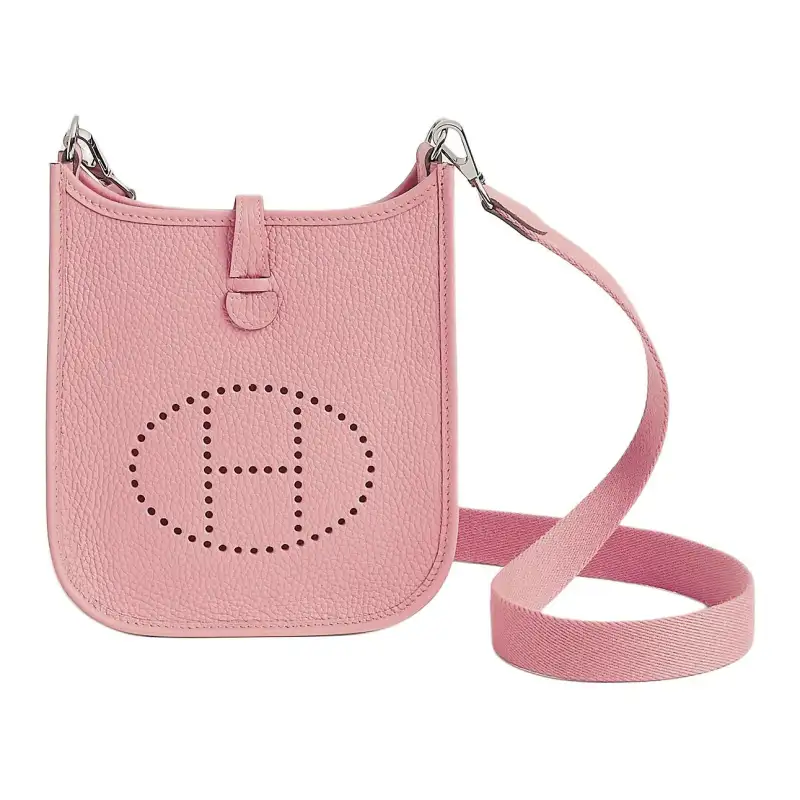 HERMES Evelyne Taurillon Clemence Cow Leather Crossbody Bag, Shoulder Bag 16 Women's 3Q Rose Sakura Cherry Blossom Pink