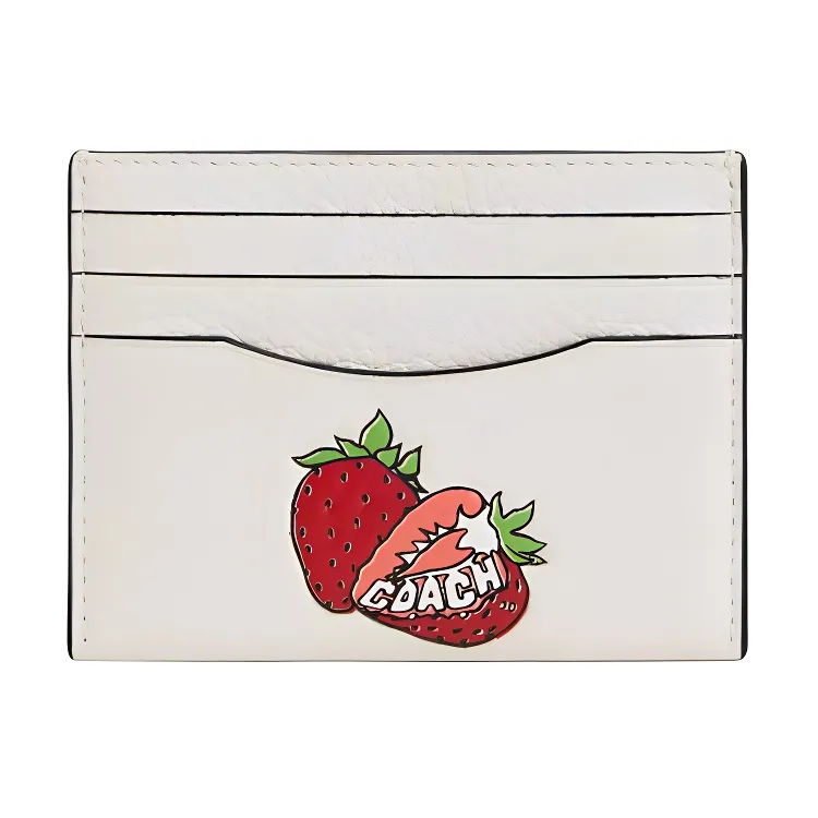 COACH Card Case Leather Card Holder Regular Women's White