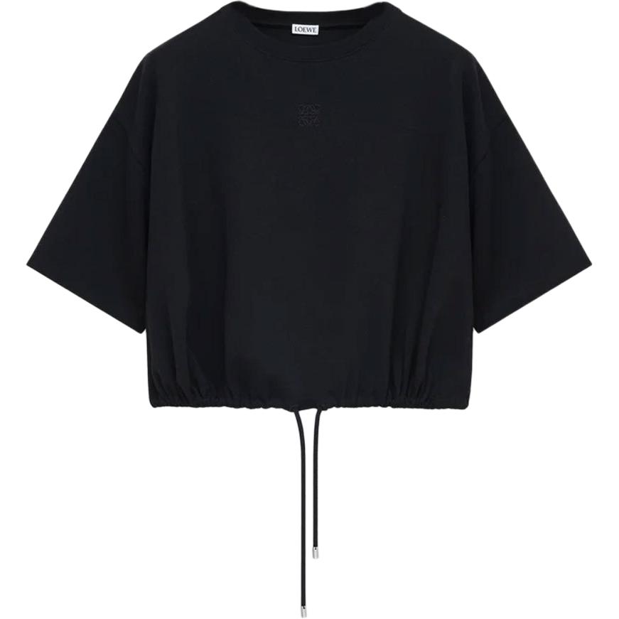 LOEWE SS25 Drop Shoulder Sleeve T Shirt Women's Black