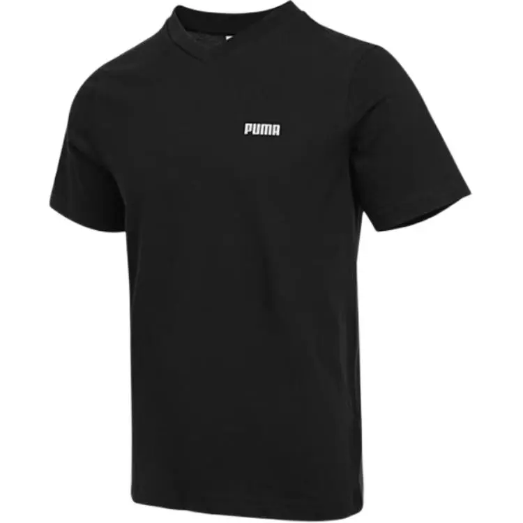PUMA Small Logo V Neck Tee T Shirt Men's