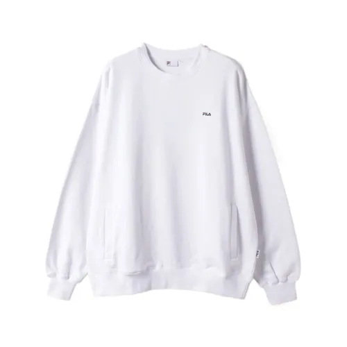 FILA Sweatshirts Unisex White Crew Neck Moderate Regular