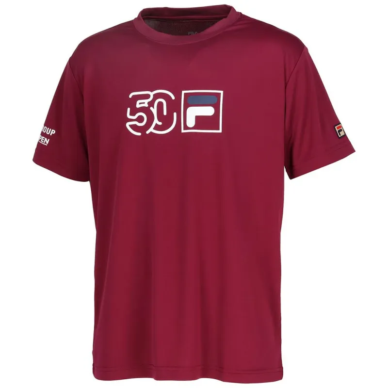 FILA T Shirts Unisex Red Crew Neck Moderate