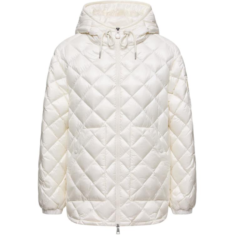 Женская куртка Moncler Diamond-Quilted Hooded Short Down Jacket (белая)