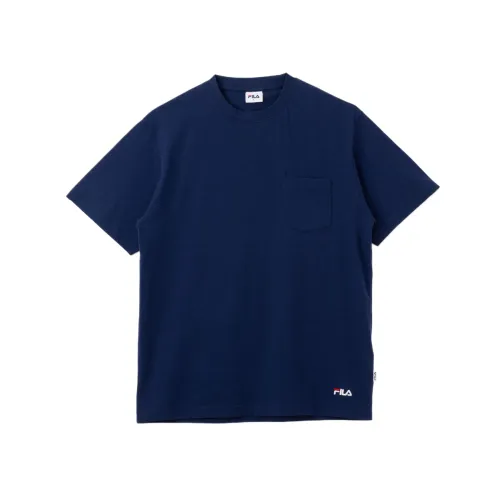 FILA T Shirts Men's Blue Crew Neck Moderate