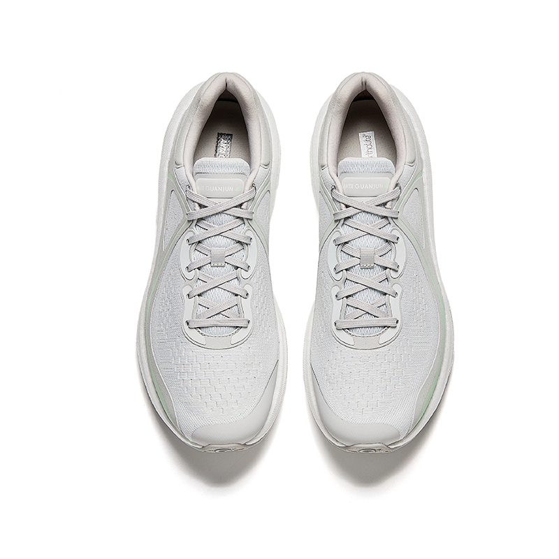 ANTA Champion Honor 2 Running Shoes Men’s Low Top Grass White Gray, Cumulus Gray