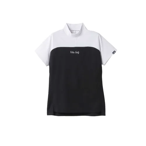 FILA Golf Shirts Women's Black Stand Collar Moderate