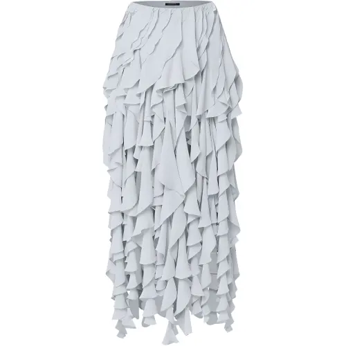 Lv Carnation Print Ruffle Skirt