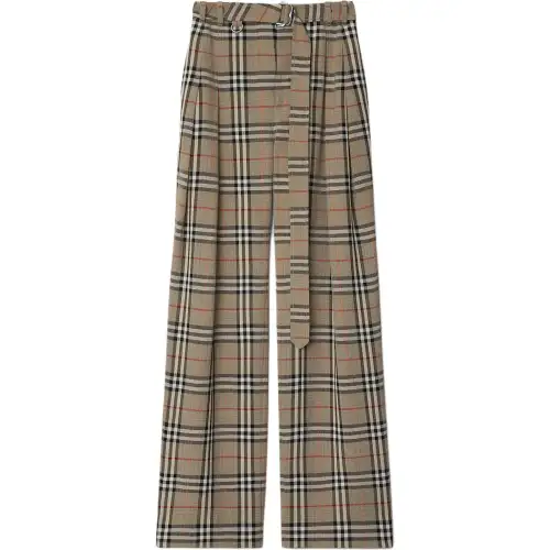 Burberry Check pleated trousers