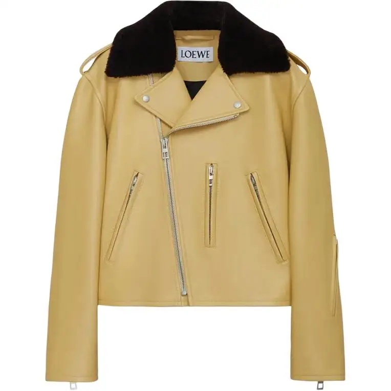 LOEWE Leather Jacket Women's Beige