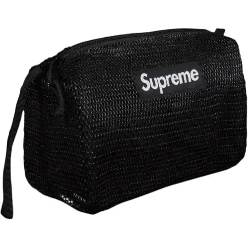 Supreme Nylon Makeup Bag Travel Organizers Unisex Black