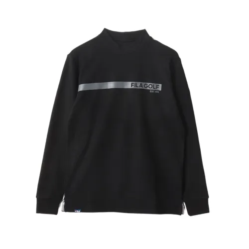 FILA Golf Collection Shirts Men's Black Stand Collar Moderate