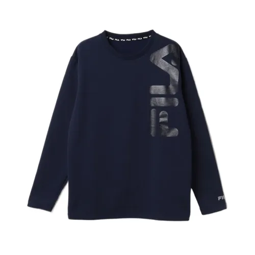 FILA Sweatshirts Men's Marine Blue Crew Neck Moderate