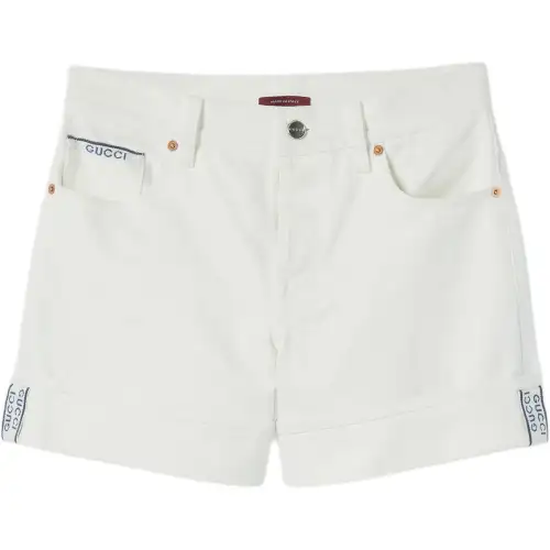GUCCI FW25 Denim Shorts Women's White
