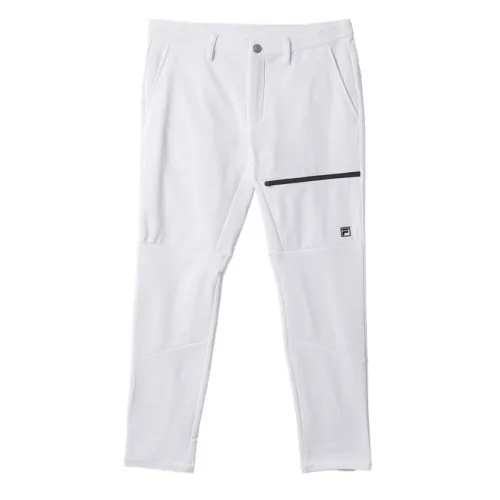 FILA Casual Pants Unisex White Moderate Straight Fit Pants