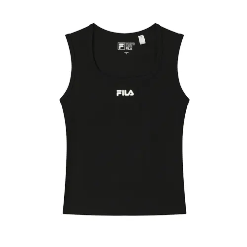 FILA Tank Tops Women's Jet Black BK Crew Neck Moderate Straight Fit