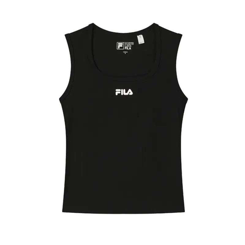 FILA Tank Tops Women's Jet Black BK Crew Neck Moderate Straight Fit