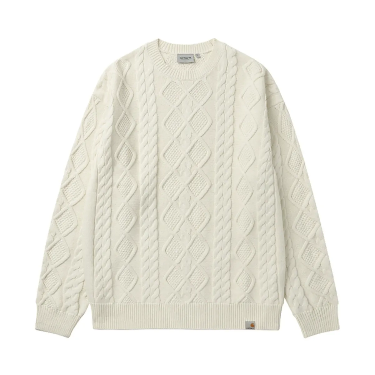 Carhartt WIP Sweatshirts Men's Beige Yellow Crew Neck Moderate