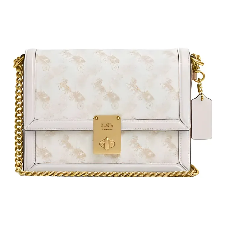 COACH Hutton Artificial Leather Crossbody Bag, Shoulder Bag Small Women's Chalk White