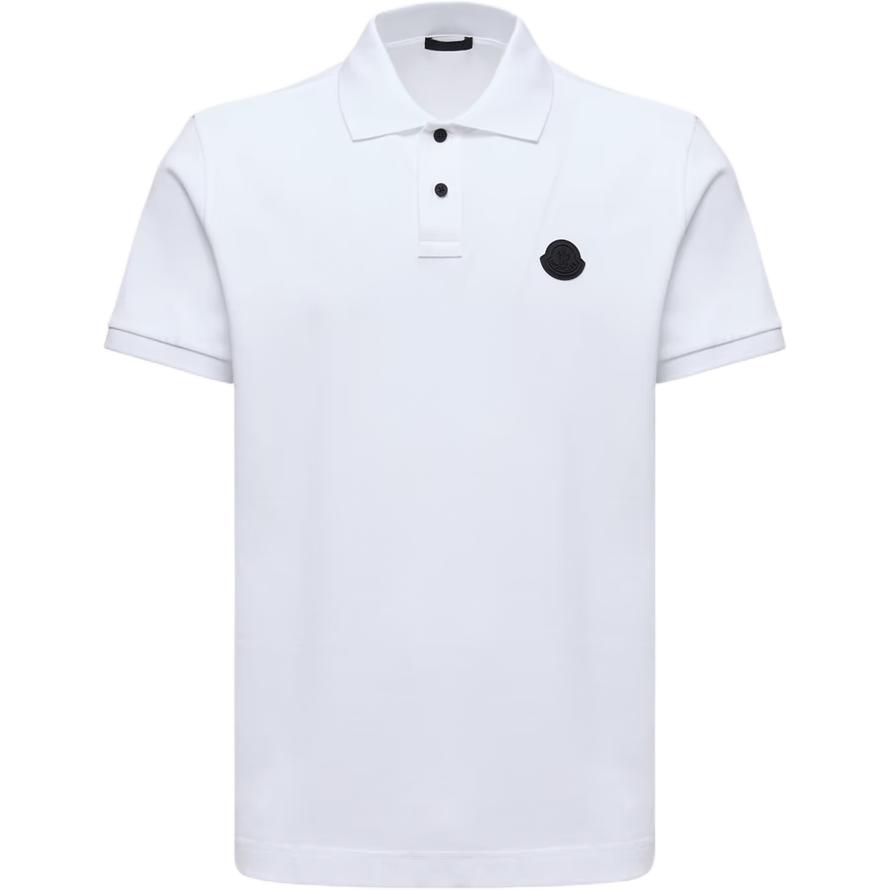 Мужская футболка-поло Moncler Cotton Piquet (белая)