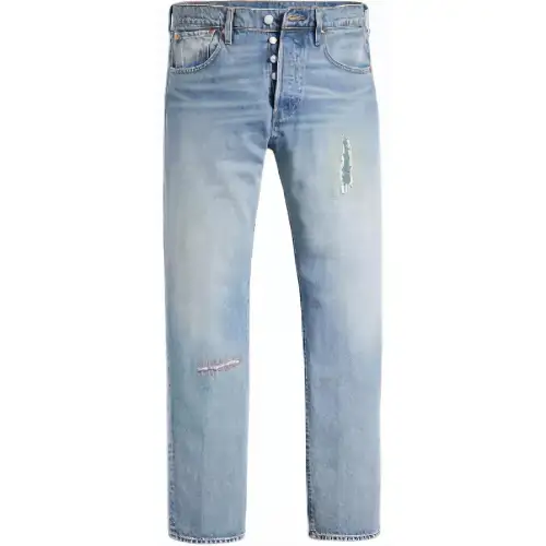 Levi’s skateboard series 501 button solid color straight jeans men’s blue