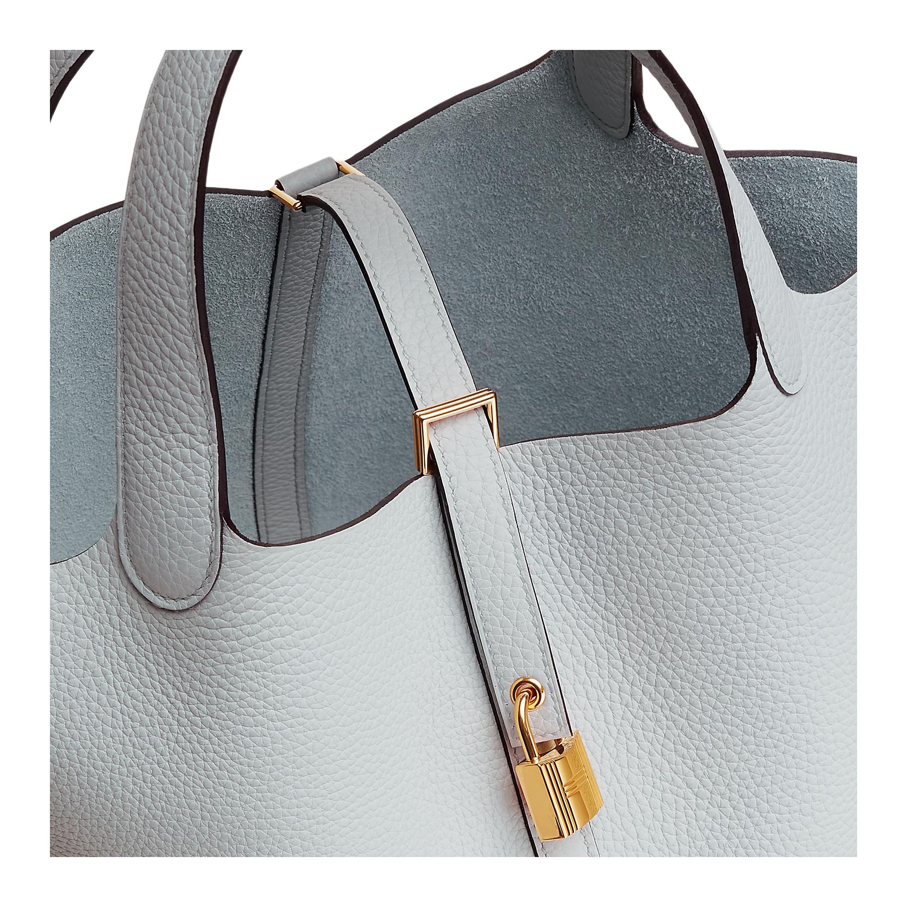 Женская сумка Hermes Picotin Lock 22 Clemence 22 08 Bleu Pale (светло-голубая) — фото 4