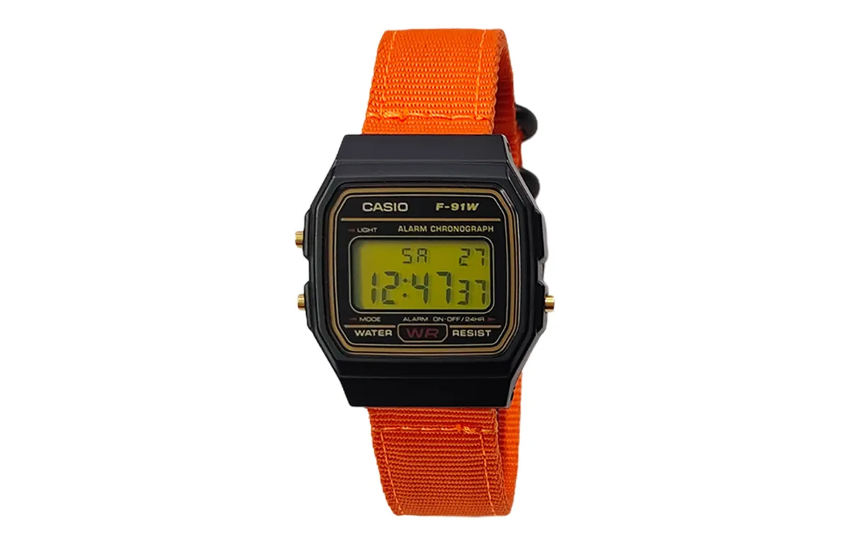 CASIO Custom Collection Quartz Movement Nylon Strap Watch Men's Watches Black Dial