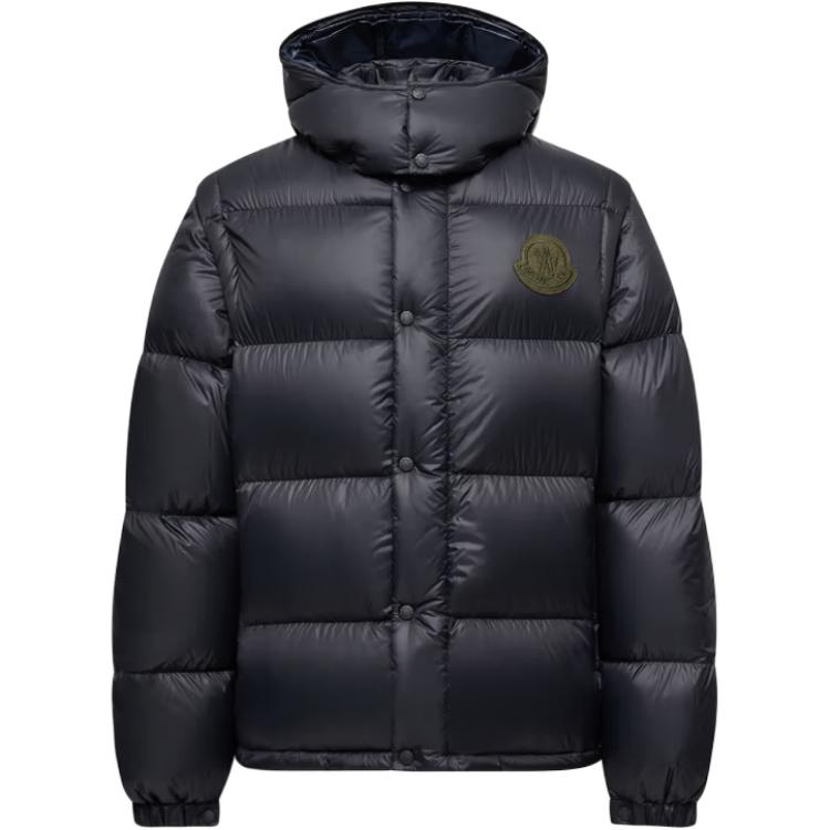 Мужская куртка Moncler Cyclone 2-in-1 Hooded Short Down Jacket (темно-синяя)
